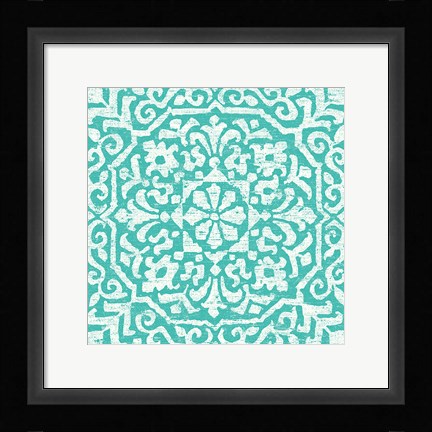 Framed Amadora Blue - Tile VIII Print