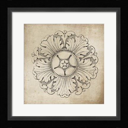 Framed Rosette VI Neutral Print