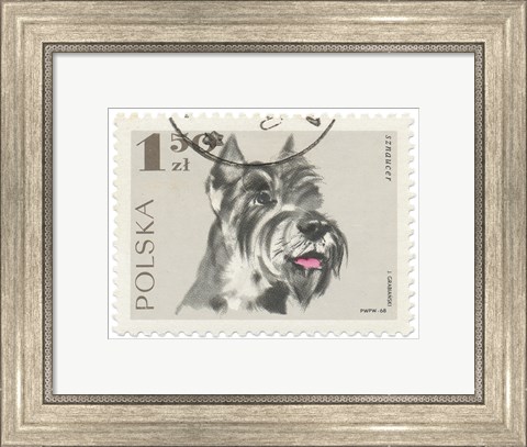 Framed Poland Stamp I on White Print