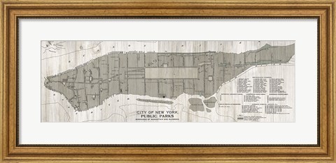 Framed New York Parks Map Print