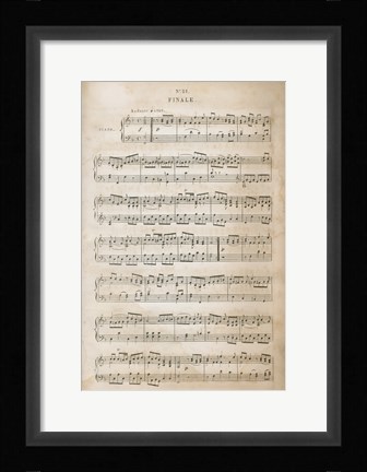 Framed Sheet of Music IV Print