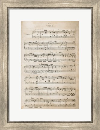 Framed Sheet of Music IV Print