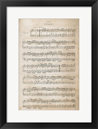 Framed Sheet of Music IV Print