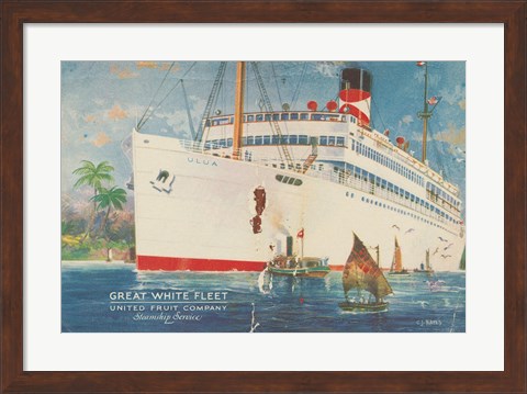 Framed Great White Fleet Postcard I Print