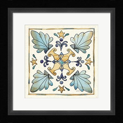 Framed Coastal Breeze Tile III Print
