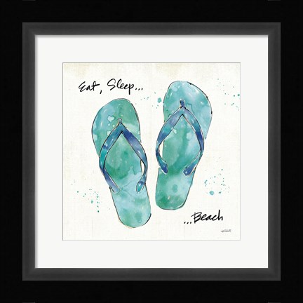 Framed Beach Divas VIII Aqua Print