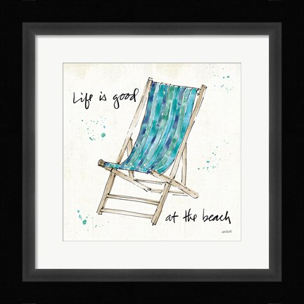 Framed Beach Divas VII Aqua Print