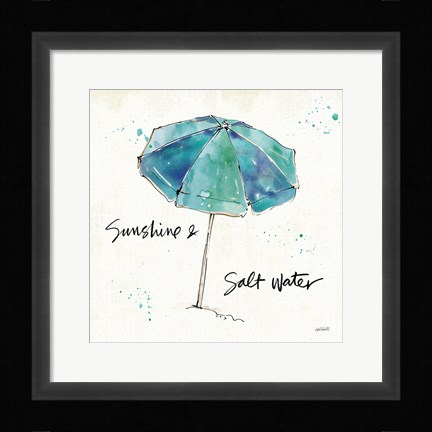 Framed Beach Divas IX Aqua Print