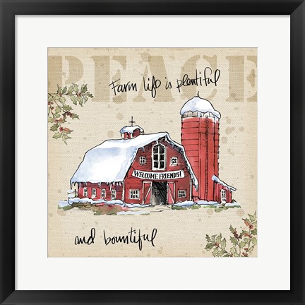 Framed Country Christmas I Print