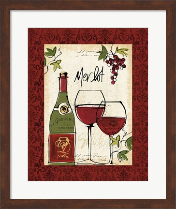Framed Wine Not I Border Print