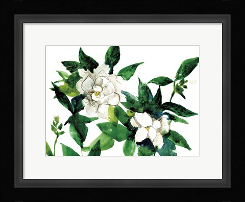 Framed Bright Gardenias Print