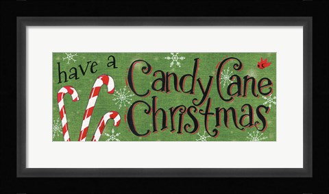 Framed Sweet Snowmen Sign I Green Print