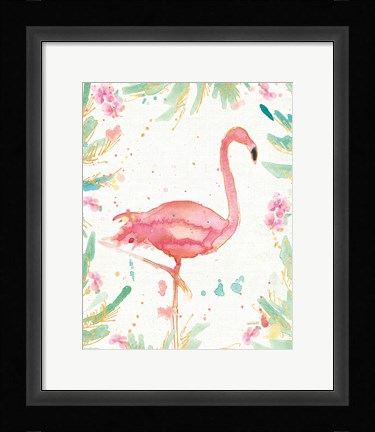 Framed Flamingo Fever XII Print