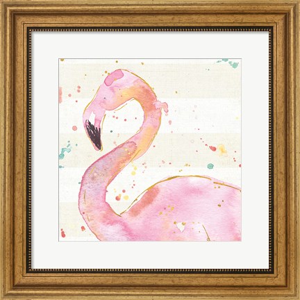 Framed Flamingo Fever III no Words Print