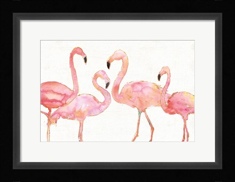 Framed Flamingo Fever I no Splatter Print