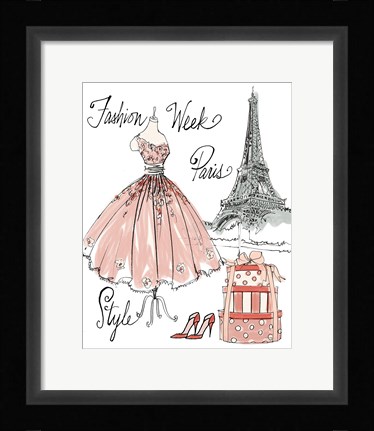 Framed Fashion Week III on White Print