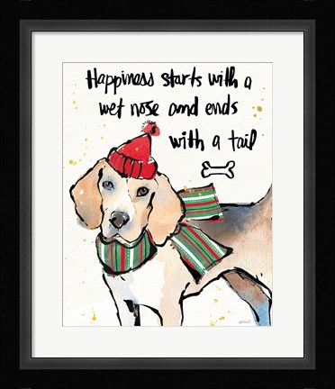Framed Strike a Paws IV Christmas Print