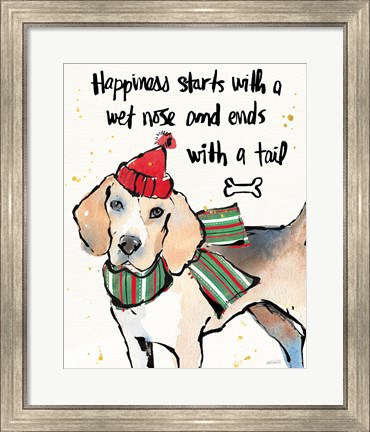Framed Strike a Paws IV Christmas Print