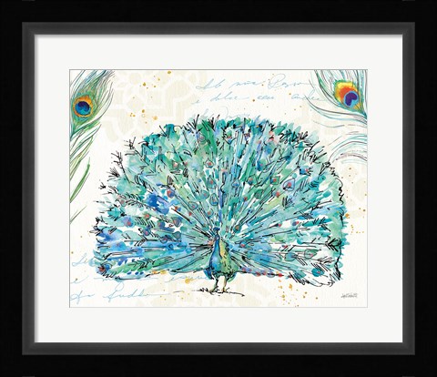 Framed Peacock Garden IX Print