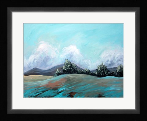 Framed Turquoise Landscape Print