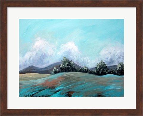 Framed Turquoise Landscape Print