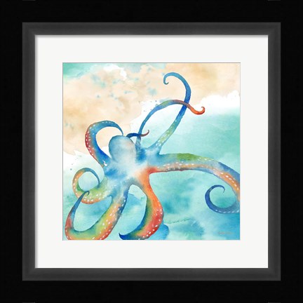 Framed Sea Splash Octopus Print
