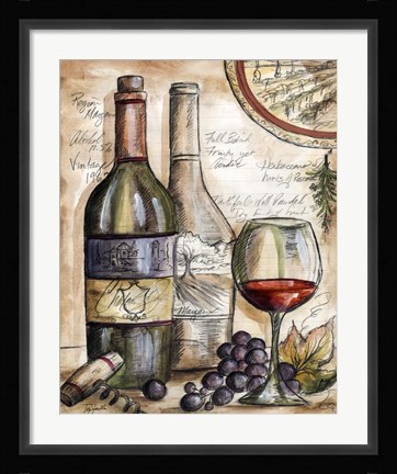 Framed Vintner's Journal Sketch II Print