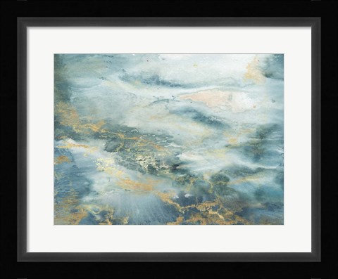 Framed Blue Watercolor Abstract Print