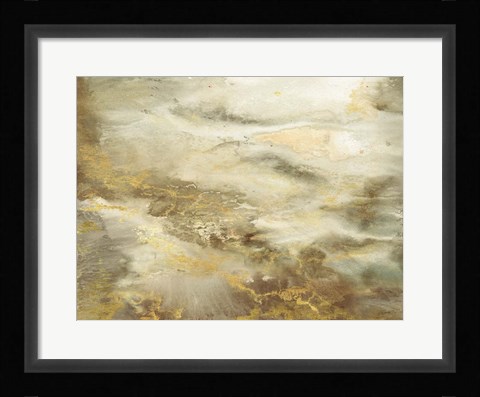 Framed Taupe Watercolor Abstract Print