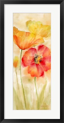 Framed Watercolor Poppy Meadow Spice Panel I Print