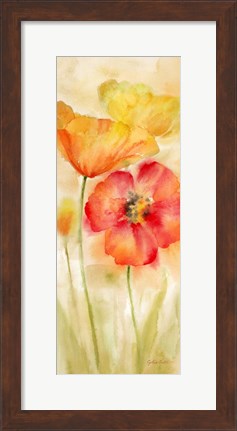 Framed Watercolor Poppy Meadow Spice Panel I Print