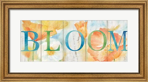 Framed Watercolor Poppy Meadow Bloom Sign Print