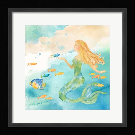 Framed Sea Splash Mermaid II Print