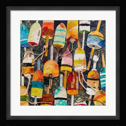 Framed Buoy Collage Square Print