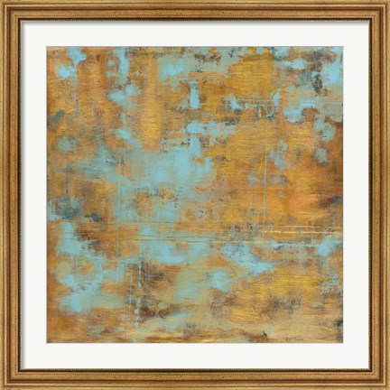 Framed Rustic Elegance Sky Blue Print
