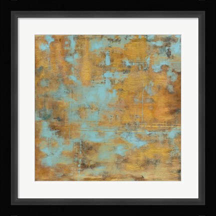 Framed Rustic Elegance Sky Blue Print