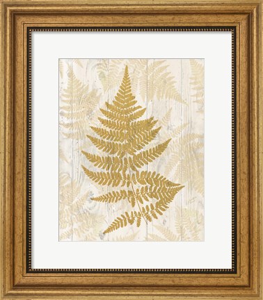 Framed Golden Fern I Print