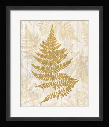 Framed Golden Fern I Print