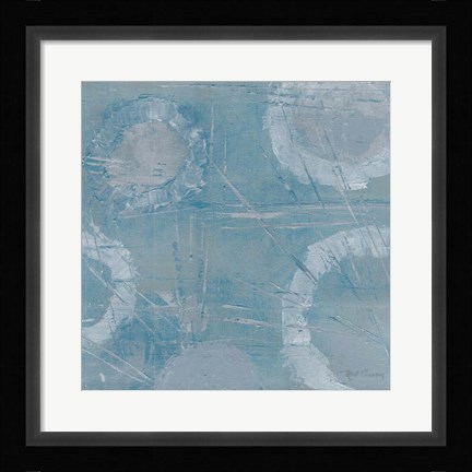 Framed Champagne Burst Blue/Gray Print