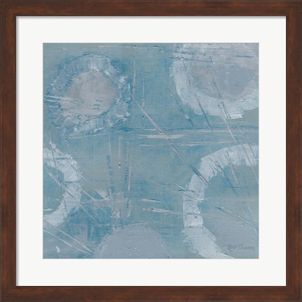 Framed Champagne Burst Blue/Gray Print