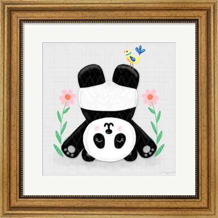 Framed Tumbling Pandas II Print