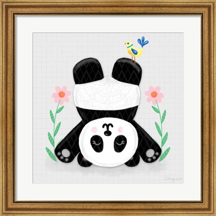 Framed Tumbling Pandas II Print