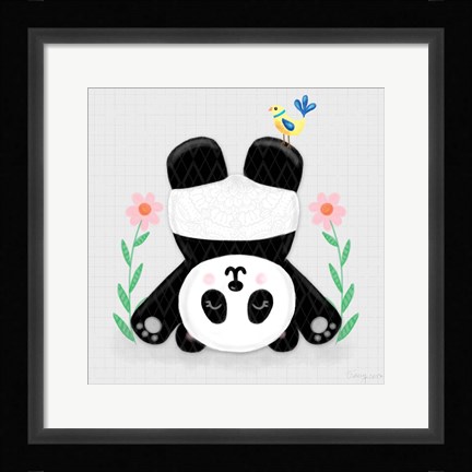 Framed Tumbling Pandas II Print