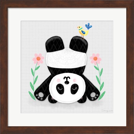 Framed Tumbling Pandas II Print