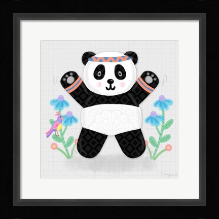 Framed Tumbling Pandas III Print
