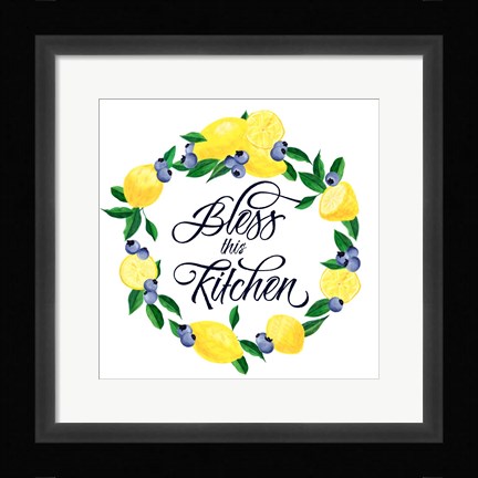 Framed Lemon Blueberry Kitchen Sign I Print