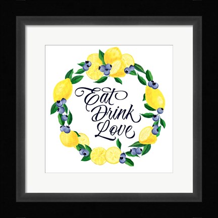 Framed Lemon Blueberry Kitchen Sign II Print