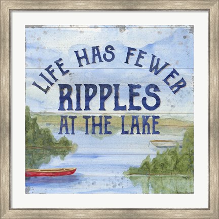 Framed Lake Living IV (ripples) Print