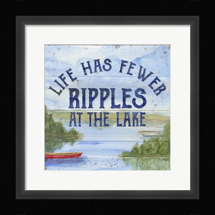 Framed Lake Living IV (ripples) Print
