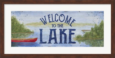 Framed Lake Living Panel I (welcome lake) Print